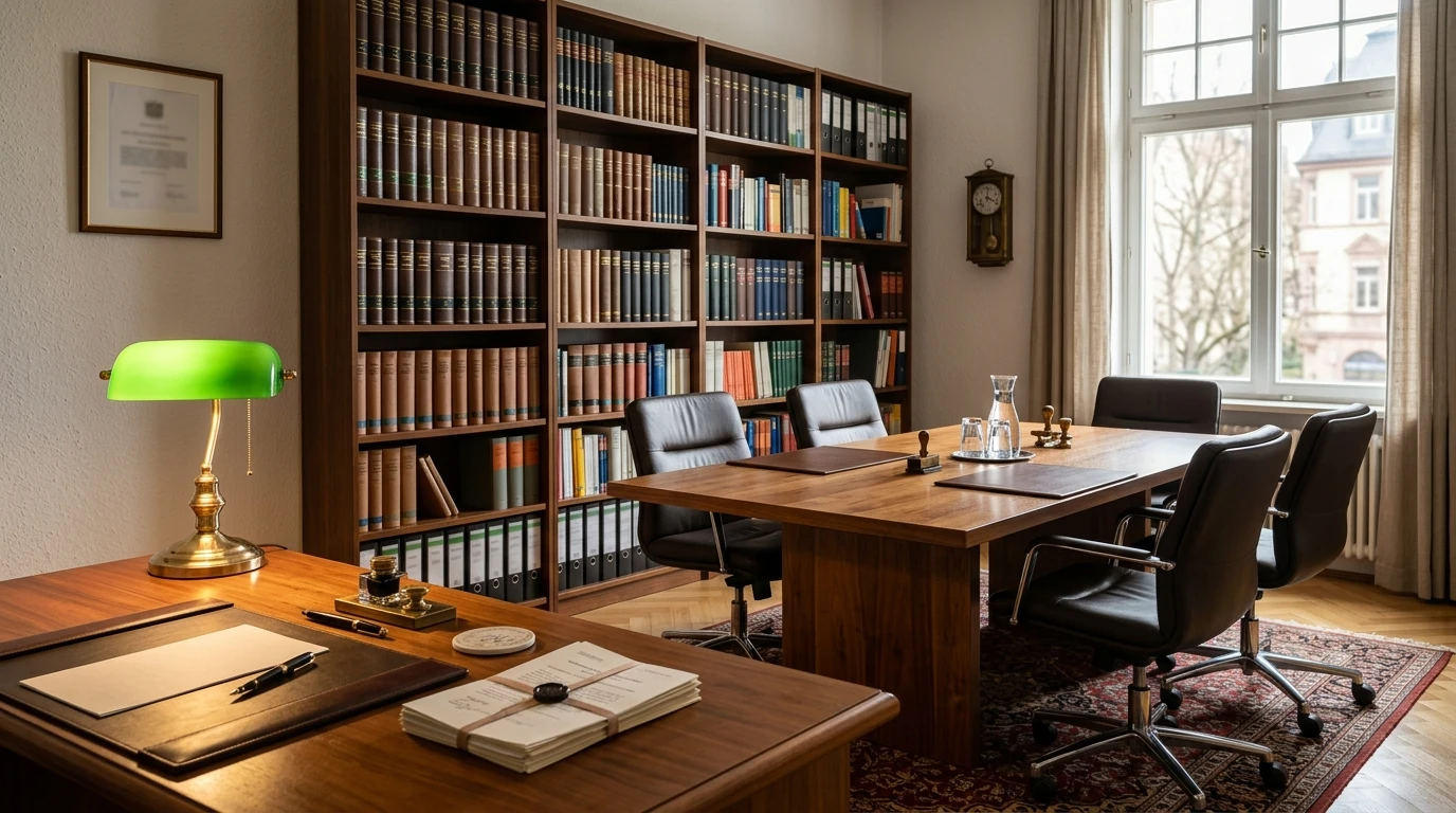 Notarbüro mit Vertragsmappe