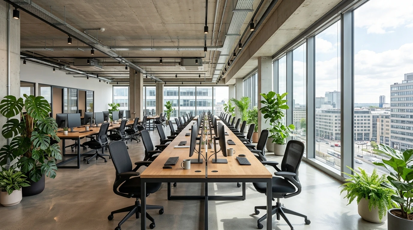 Modernes Arbeitsumfeld mit offenen Raumstrukturen