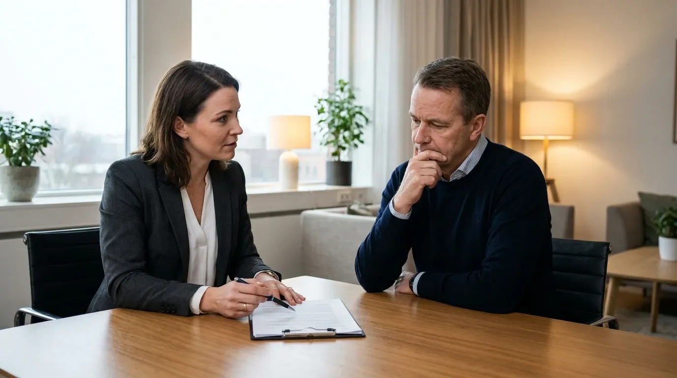 Persönliche Beratung zur Courtage am Schreibtisch