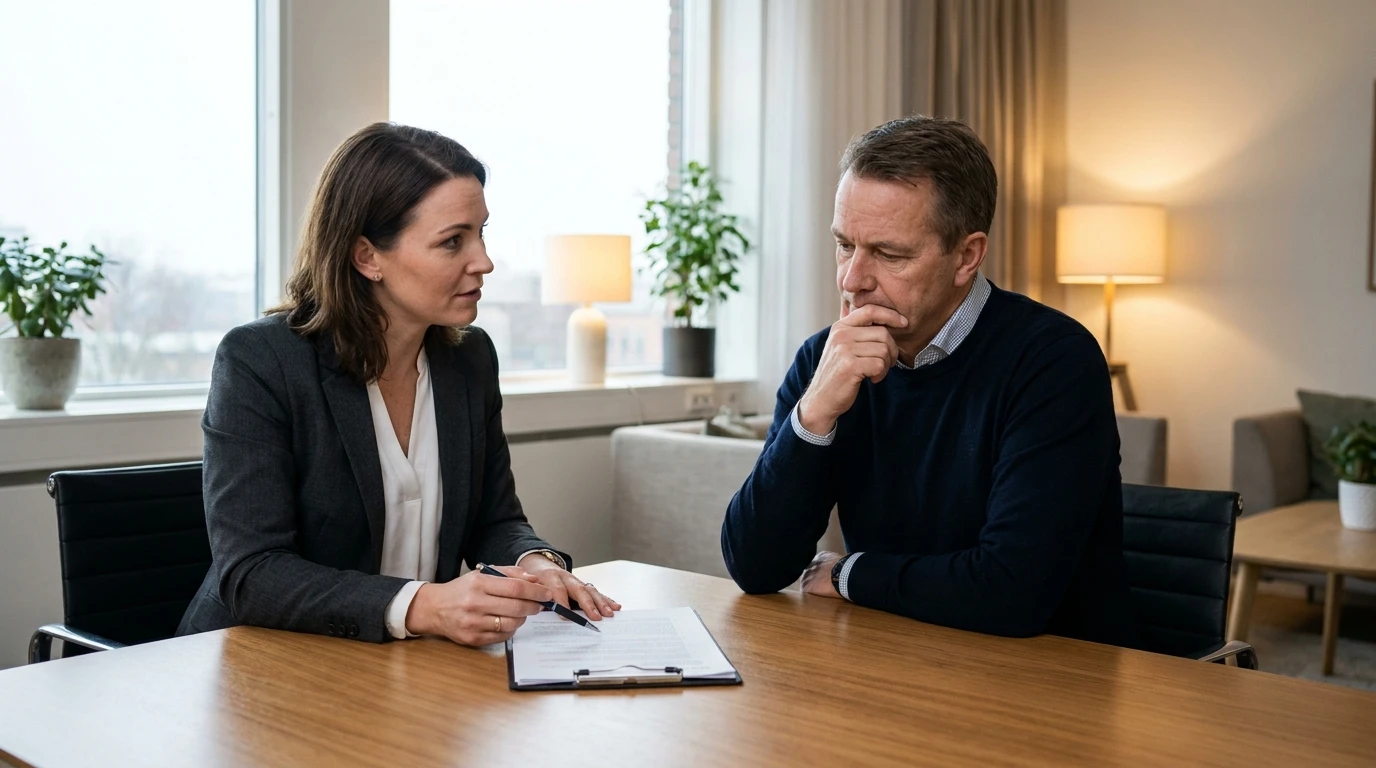 Persönliche Beratung zur Courtage am Schreibtisch