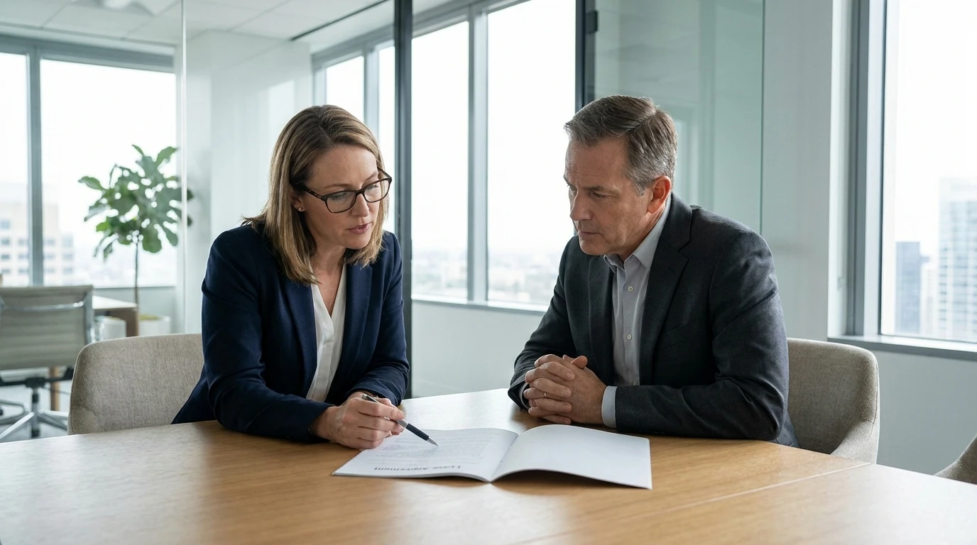 Vertragsverhandlung im Maklerbüro